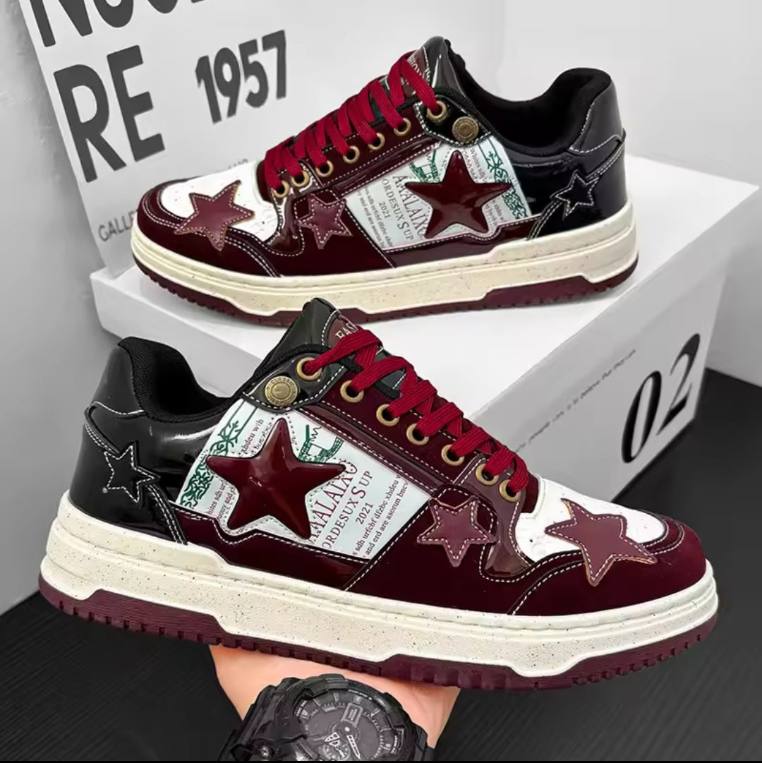 Wine red Star Sneakers