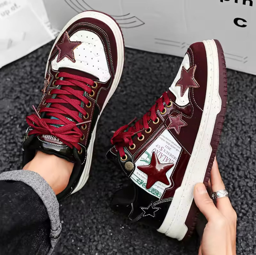 Wine red Star Sneakers