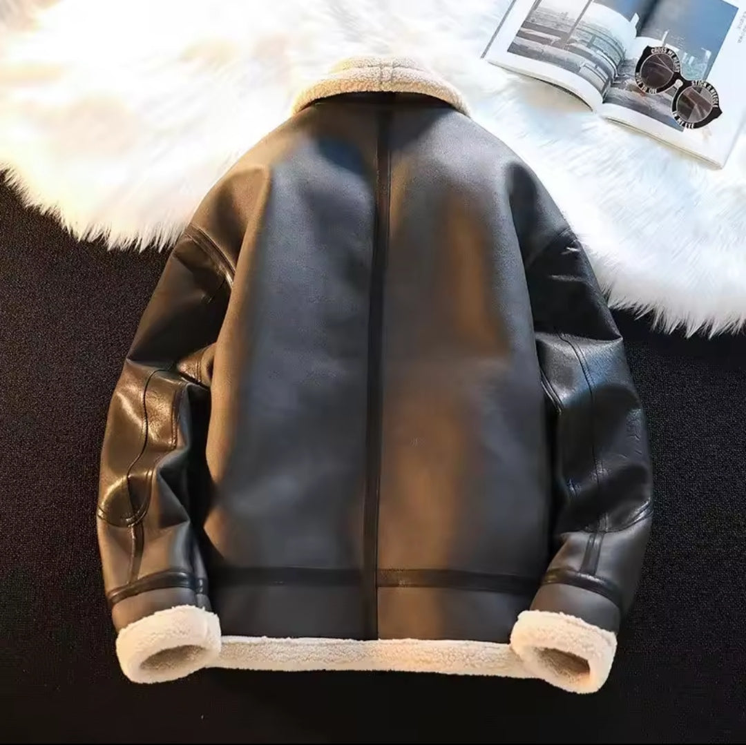 Leather Fleece Jacket