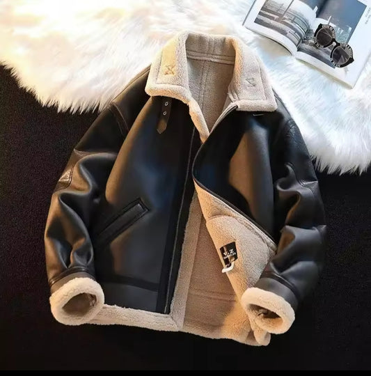 Leather Fleece Jacket